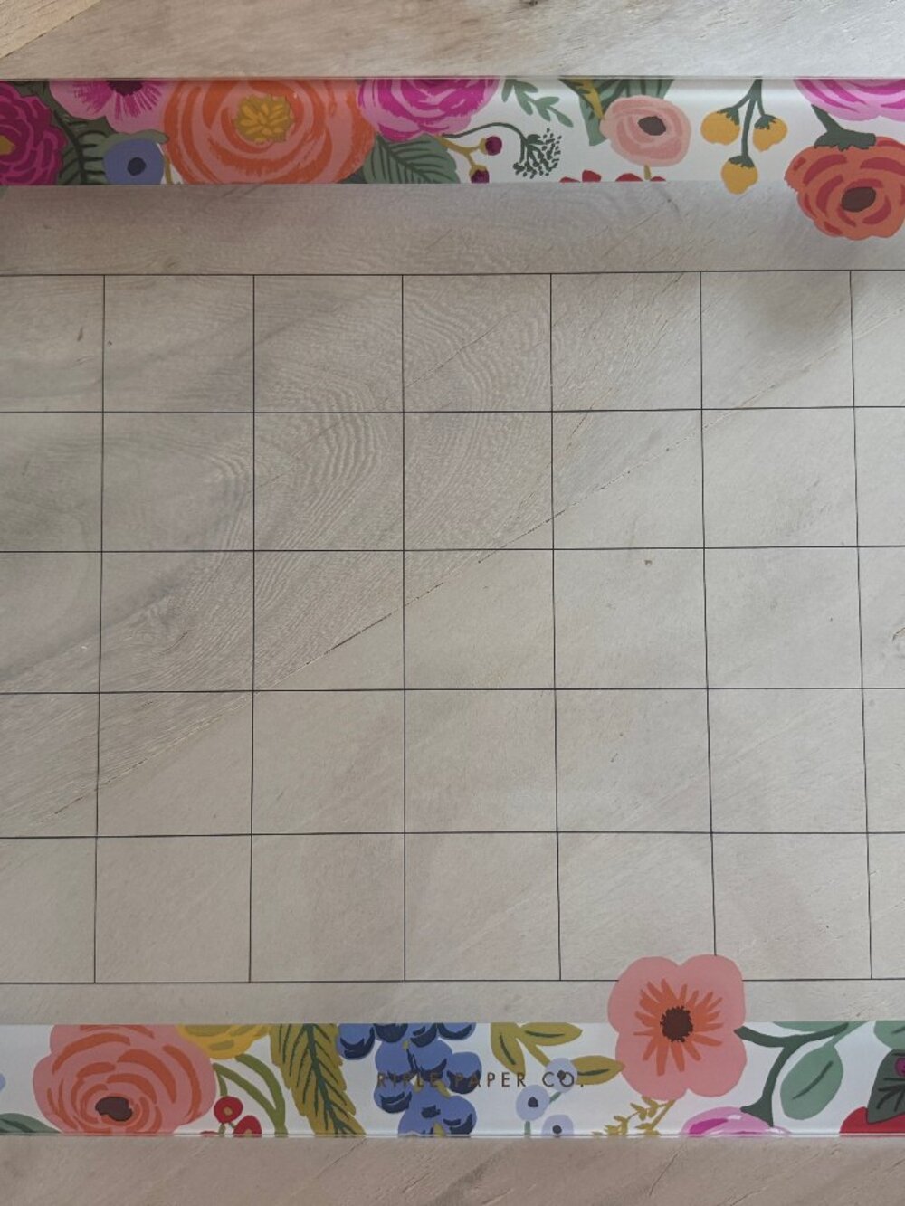 Rifle Paper Co Garden Party Glass Dry Erase Calendar Board 15x12 Floral Undated